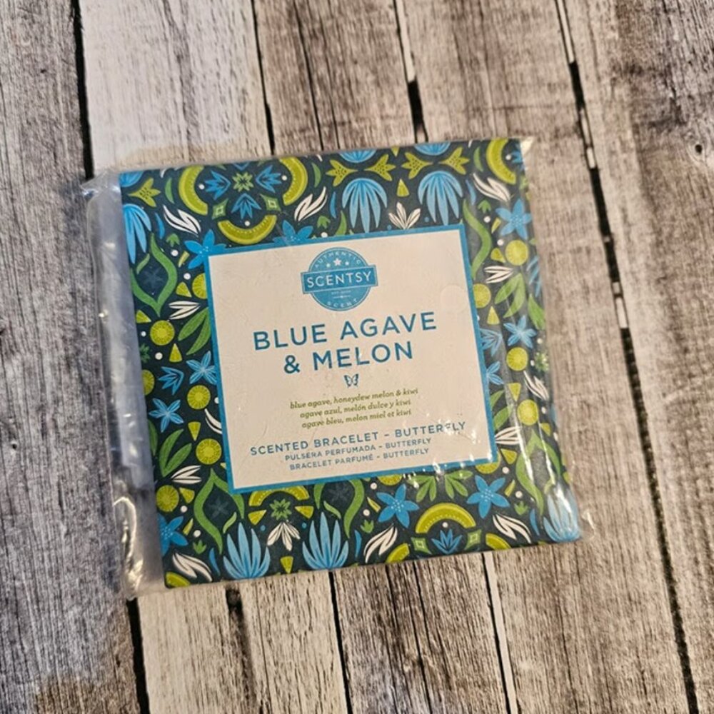 NEW! Scentsy Scented Bracelet – Blue Agave & Melon | Porcelain Fragrance Charm